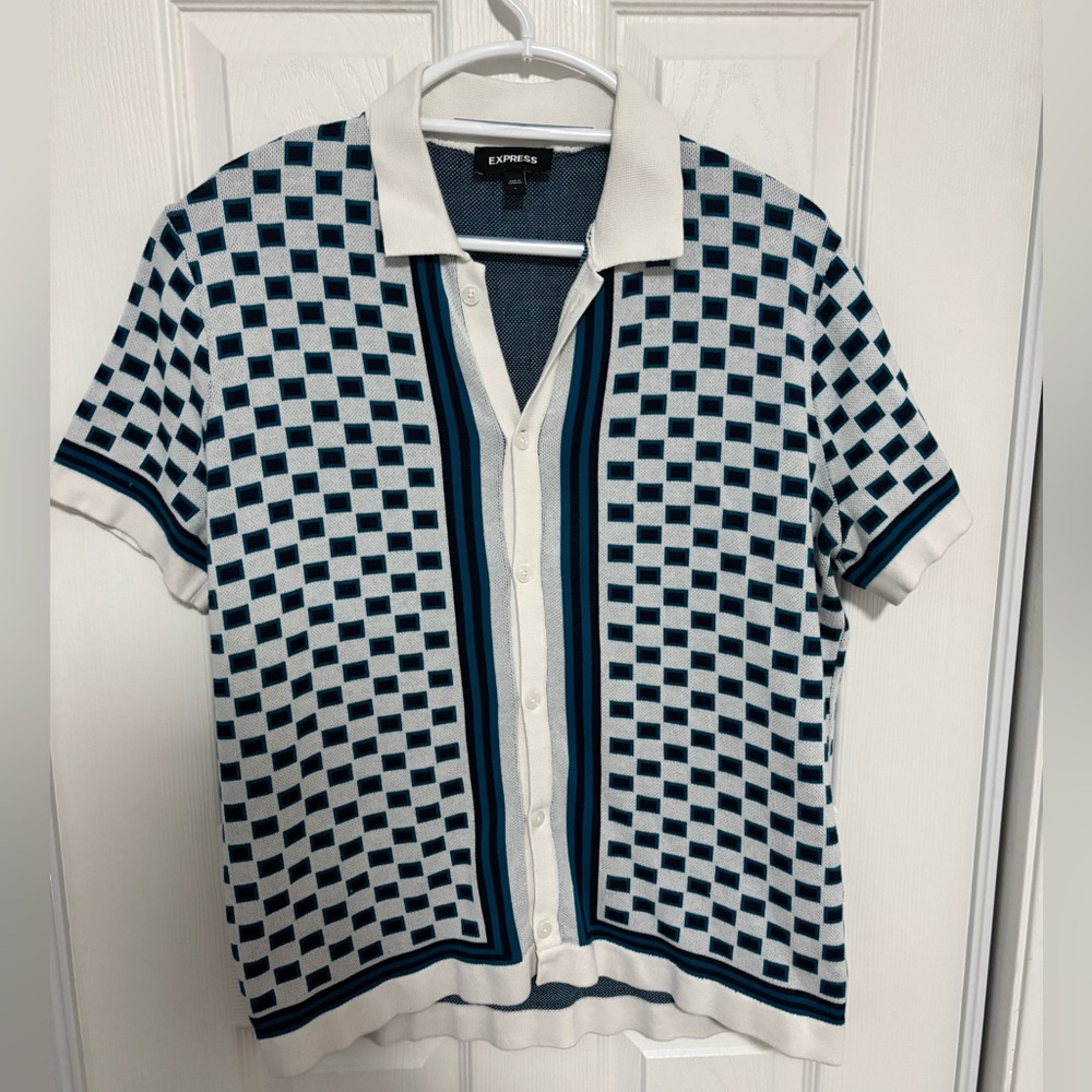 Men’s Express sweater short sleeve polo M